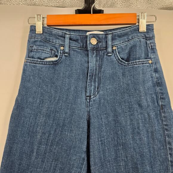 William Rast Junior Women Frayed Hem Wide Leg Crop Jeans Dark Wash Size 24 - Picture 3 of 13